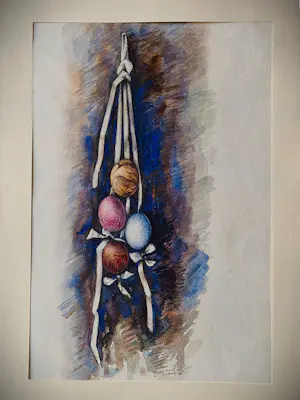 Johan Mekkink - Gesigneerde realistische Aquarel "Pasen" - 1980 - GROOT! kaufen? Bieten Sie von 47!