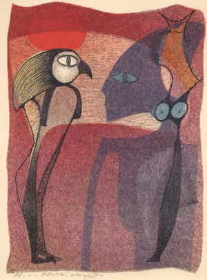 Harry van Kruiningen - kleurenlitho - 'Achnaton' - 1953 verkocht voor € 49!