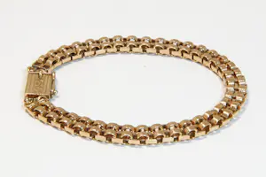 21 - Vintage fifties 14 krt rosé-gouden fantasie schakel armband - klein model kopen? Bied vanaf 750!