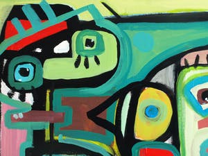 Jasper Banen - Acrylverf op doek , “Maskers” – 2010 kopen? Bied vanaf 275!