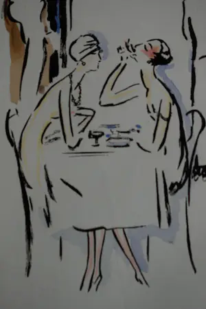 Kees van Dongen - Pochoir - Samen lunchen - 1925 kopen? Bied vanaf 400!