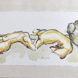 Kees Verkade - Zeldzame litho - 1997 - 'Omhelzing, de kus, gesprek, tors' - 18/50 kopen? Bied vanaf 165!