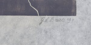 Geertje Briels - Houtdruk op geschept papier, Strijd kopen? Bied vanaf 1!