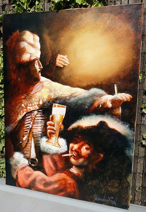Peter Donkersloot - Rembrandt Mash-Up, acrylverf op doek (groot) kopen? Bied vanaf 150!