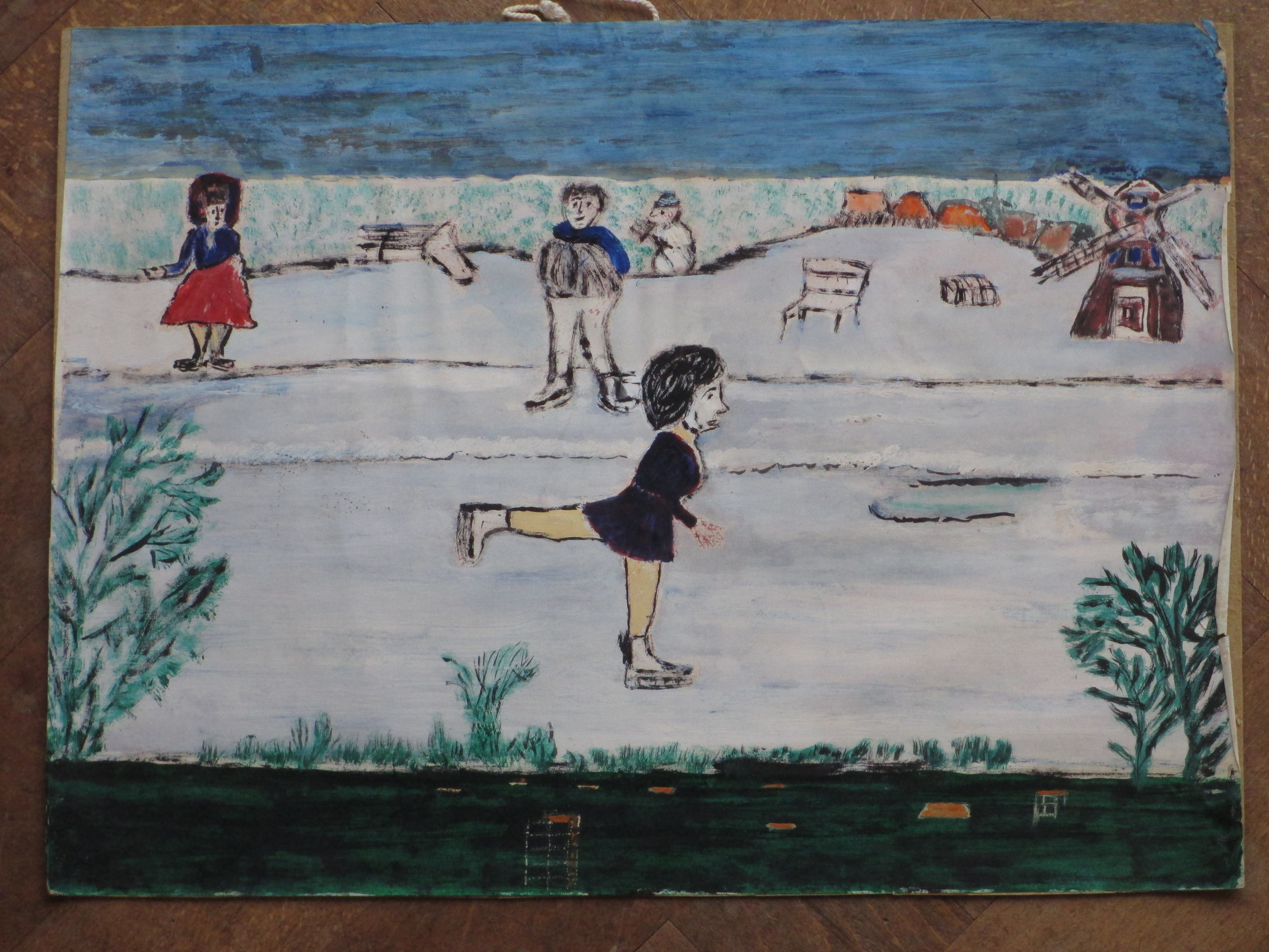 Leo Neervoort - Schaatsster in Hollandse Winter - Gemengde techniek kopen? Bied vanaf 40!