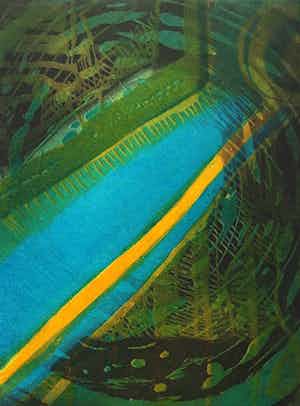 Willibrord Haas - Gold und Moos, aquatint ets verkocht voor € 45!