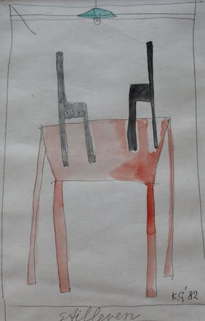 Klaas Gubbels - Hand ingekleurde tekening: Stilleven - 1982 kopen? Bied vanaf 375!