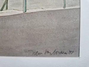 Hans van Norden - Grote, in 1981 geschilderde karikaturale aquarel "Avondrust" gesigneerd kopen? Bied vanaf 41!