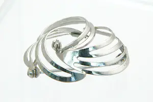 4- Chique 14Krt wit- gouden Broche / Speld - met diamant (achtkantje) kopen? Bied vanaf 190!