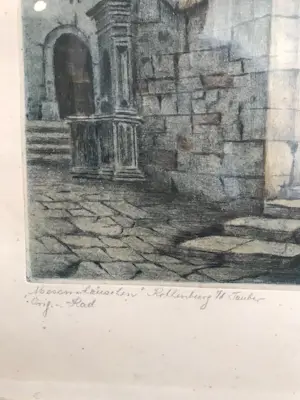 Friedrich Hartmann - Mesnerhäuschen Rothenburg o/d Tauber – handgekleurde ets kopen? Bied vanaf 80!