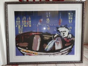 Herman Brood - Kleurenzeefdruk BOOTJE INGELIJST!!!! kopen? Bied vanaf 150!