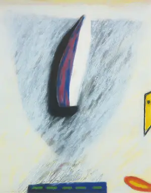 Kees Slegt - Olieverf op papier, Abstracte compositie - Ingelijst kopen? Bied vanaf 1!
