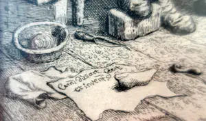 Cornelis Dusart - 2x ets : De vermaarde Schoenmaaker - Heelmeester kopen? Bied vanaf 50!