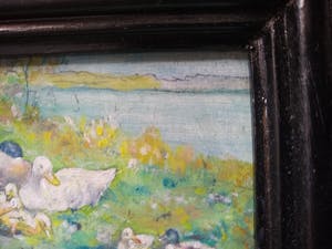 Niet of onleesbaar gesigneerd - Eendenfamilie aan de waterkant kopen? Bied vanaf 1!