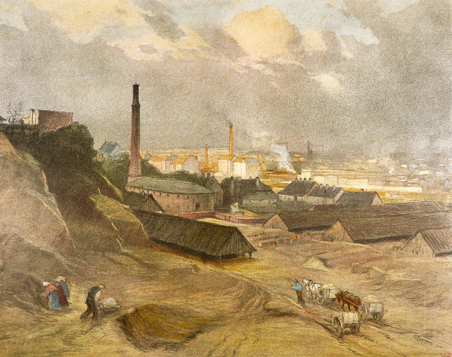 Josef Danilowatz - Litho, Ziegelöfen bei Heiligenstadt verkocht voor € 1!