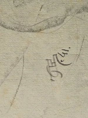 Jan Sluijters (jr.) - in 1941 gemaakte potlood tekening - pasgeboren baby - kerstmis 1941 kopen? Bied vanaf 31!