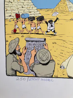 Cees Heuvel - Ingelijste zeefdruk , Citroën DS , Cartoon – Lijst, 101 x 71 cm. kopen? Bied vanaf 70!