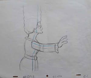 Matt Groening - originele productie tekening, The Simpsons, Marge + COA kopen? Bied vanaf 100!