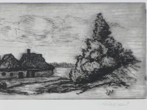 Cor de Wolff - Boerderijtjes - Ets kopen? Bied vanaf 30!