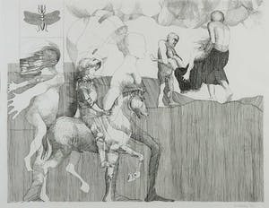 Aat Verhoog - Droge naald ets, Zonder titel - Ingelijst kopen? Bied vanaf 40!