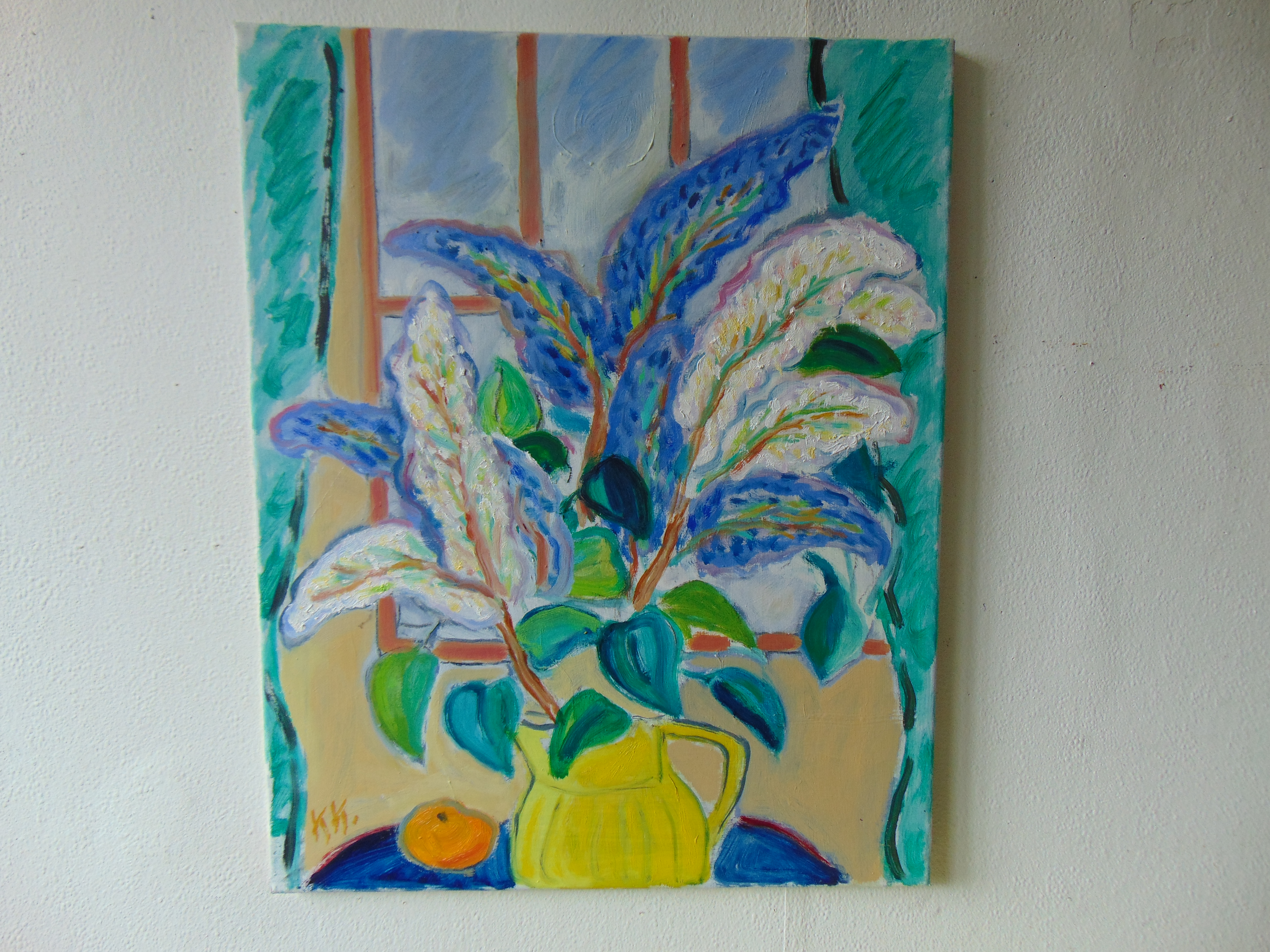 Keimpe Kootstra - Sieringen in gele vaas. verkocht voor € 225!