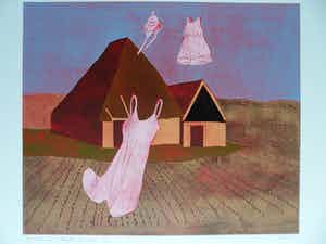 Henriette Boerendans - Kleur houtsnede, Titel 12 April verkocht voor € 40!