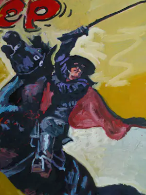 Peter Klashorst - Acrylverf op doek , Zorro, cover van ‘Pep’ nr. 8 , 1965 – 115 x 105 cm kopen? Bied vanaf 400!