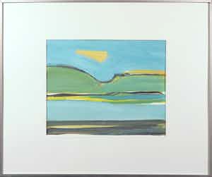 Paul Overhaus - Gouache, Wolkenveld - Ingelijst verkocht voor € 50!