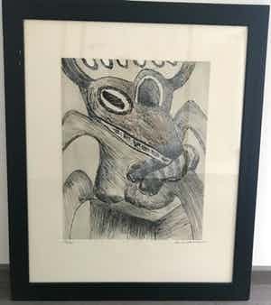 Bengt Lindstrom - la bête / zwart-witte ets verkocht voor € 245!