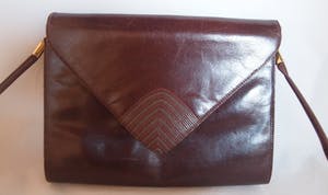 Niet of onleesbaar gesigneerd - Italiaanse Vintage Bruin Leren Clutch of handtas van Ballin kopen? Bied vanaf 10!