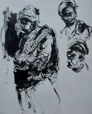 Gerard Adolfs - Inkt op papier: Figuren verkauft für € 49!