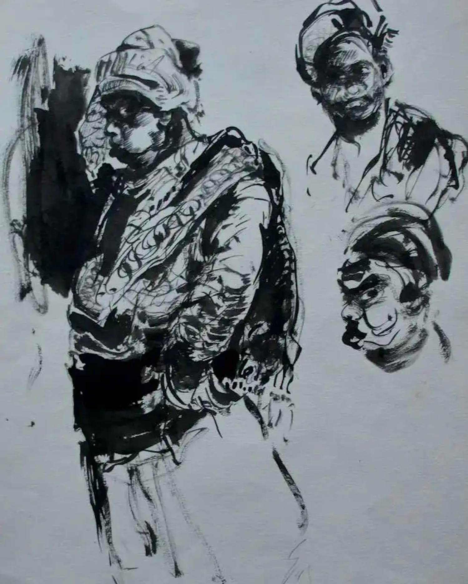 Gerard Adolfs - Inkt op papier: Figuren verkocht voor € 49!