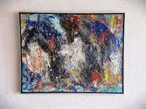 Arnaldo - Groot abstract expressionistisch olieverf / doek "zonder titel III" - gesigneerd vendu pour 82€ !