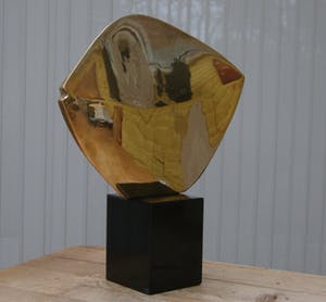 Brons (Onbekend) - asymmetrisch geometrische sculptuur 8,5 kg!! kopen? Bied vanaf 300!