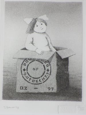 Dolf Zwerver - Meisje uit doos - Ets kopen? Bied vanaf 80!