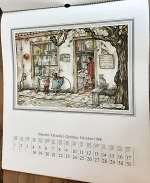 AcheterAnton Pieck - Bijzondere kleurrijke Jaarkalender 1988 (Origineel met copyright Anton Pieck)? Enchérissez de 20!