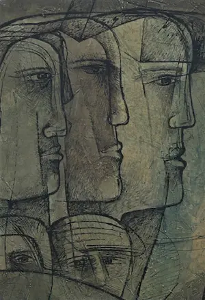 Frits van Eeden - Figuren, olieverf op paneel kopen? Bied vanaf 375!