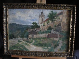 Froukje Wartena - Dorpsgezicht met Kerk en Landschap kopen? Bied vanaf 100!