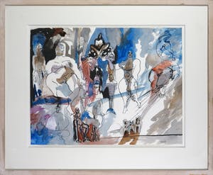 Rachid Ben Ali - Inkt en gouache op papier, Zonder titel - Ingelijst kopen? Bied vanaf 200!