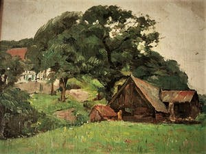 Simon Moulijn - omstreeks 1890 -Post-impressionistisch olieverf - met atelierstempel kopen? Bied vanaf 178!
