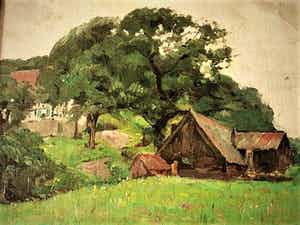 Simon Moulijn - omstreeks 1890 -Post-impressionistisch olieverf - met atelierstempel verkocht voor € 178!