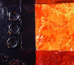 Karin Vermeer - Gemengde techniek op doek, Z.T. Abstract rood (Groot) kopen? Bied vanaf 50!
