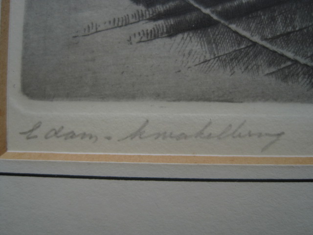 Maarten Langbroek - Fraaie Ets "Edam - vrouw op de Kwakelbrug" gesigneerd  kopen? Bied vanaf 1!