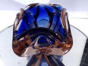 Josef Hospodka - Zware kristallen sommerso schaal/asbak Chribska. kopen? Bied vanaf 35!