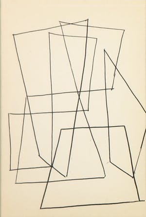 Siep van den Berg - Lot van drie tekeningen, Abstracte composities - Ingelijst kopen? Bied vanaf 40!