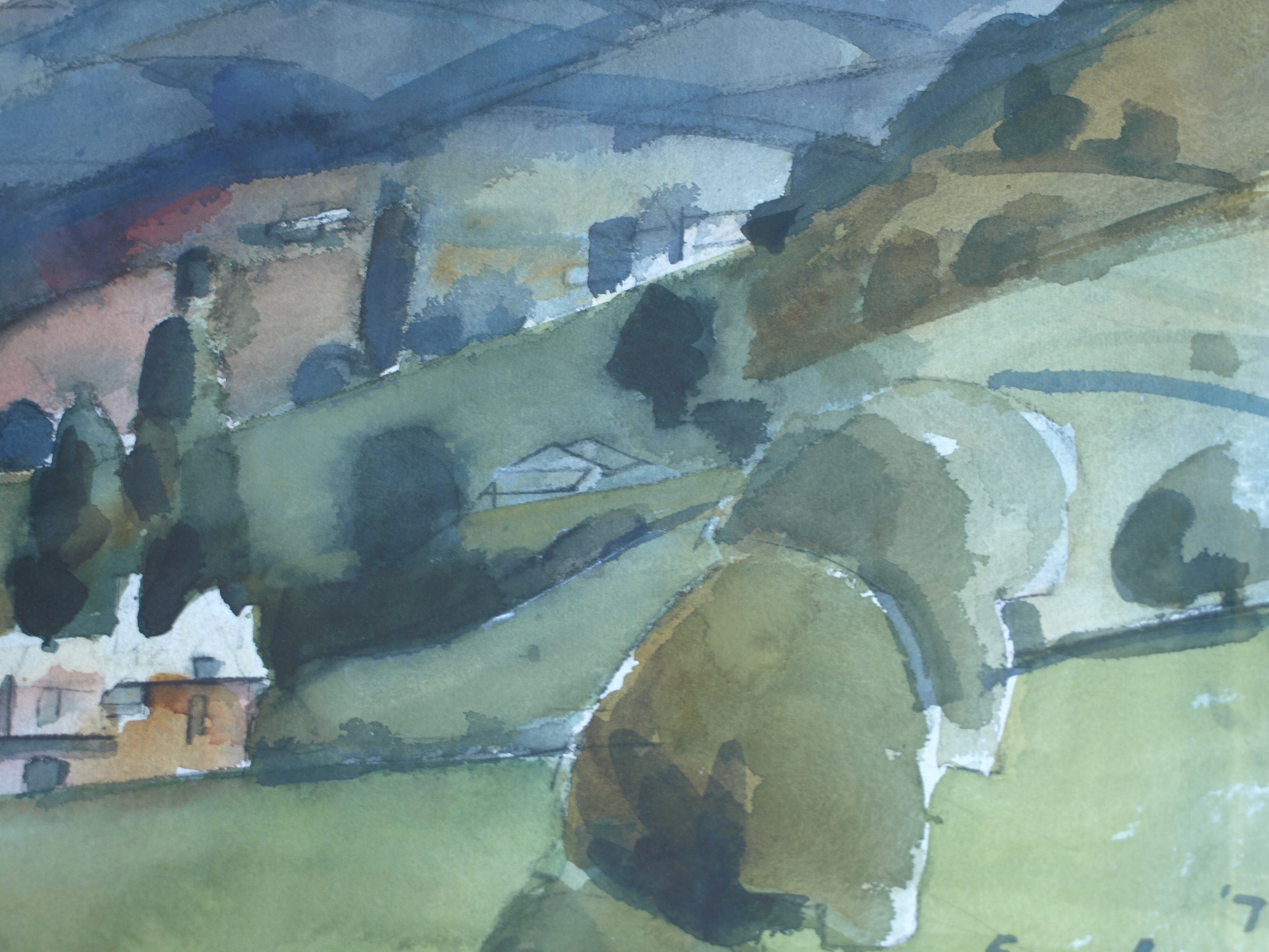 Jan Engelman - Landschap – gesigneerd & ingelijst – 1976 kopen? Bied vanaf 50!