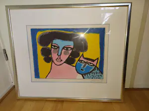 Corneille - Vrouw met kat hc 17/20 kopen? Bied vanaf 250!