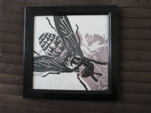 Hans Bode - Tekening van een bij kopen? Bied vanaf 10!