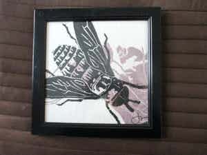 Hans Bode - Tekening van een bij verkocht voor € 10!