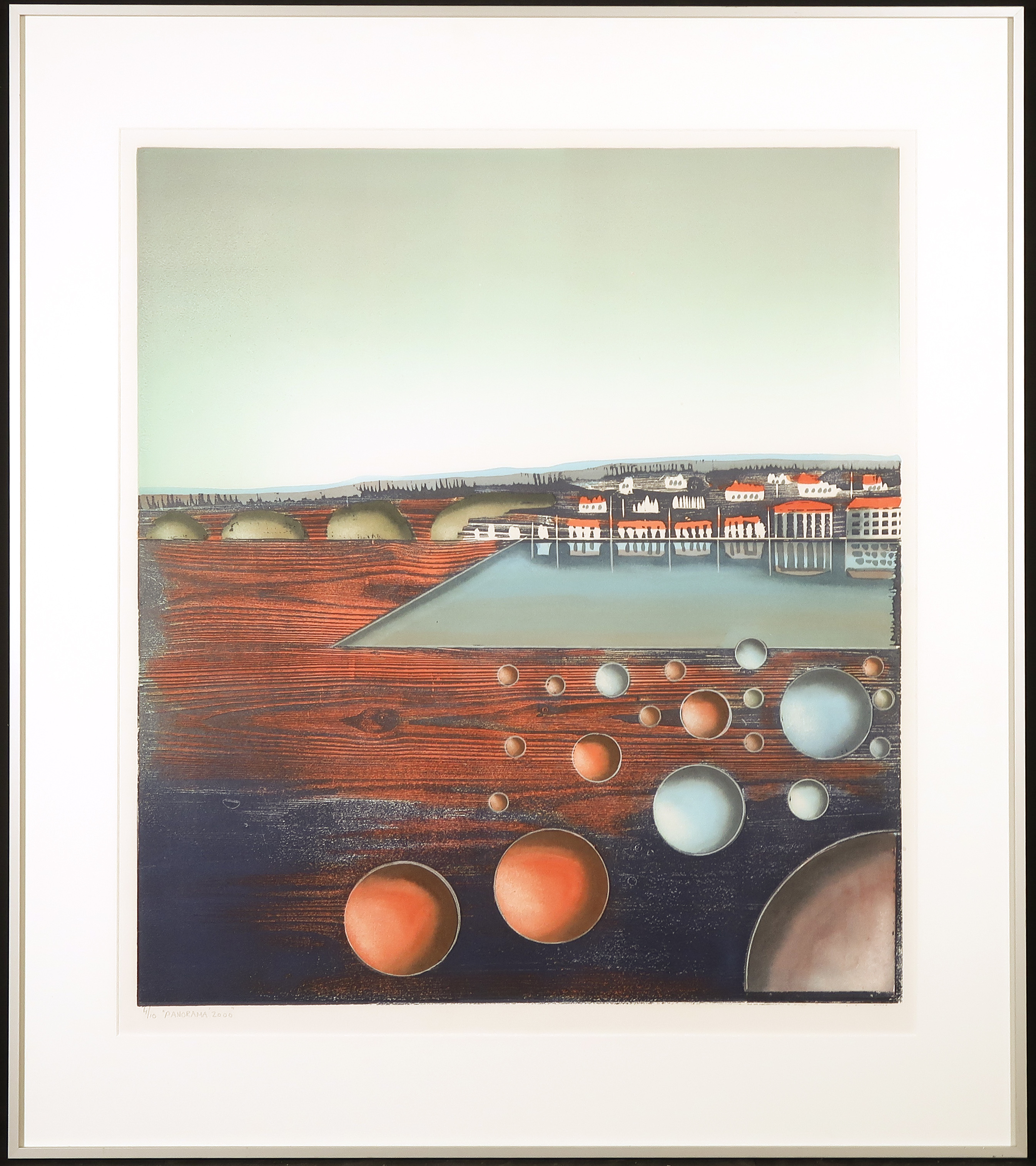 Willem de Vries - Houtsnede, Panorama - Ingelijst kopen? Bied vanaf 35!